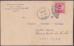 1905-H-55 CUBA REPUBLICA. 1905. 2c BOOKLED STAMPS. 1911 TO CONSULADO OF CUBA IN NEW YORK. - Covers & Documents