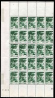 Demi-feuille De 25 Timbres** De 1939-42 "15 C. - Vert - Forêt De Cèdres" (YT 168) - Unused Stamps