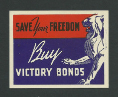 B31-59 CANADA WWII Victory Bonds Patriotic Label Imperf MNH Freedom Lion - Vignettes Locales Et Privées