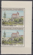 Specimen, Czechoslovakia Sc1678 Painting, Orlik Castle, 1787, F. K. Wolf, Osaka Expo 70, Peinture, Pair - 1970 – Osaka (Japan)