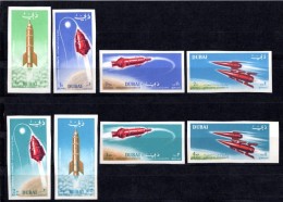 1964 DUBAI SPACE FLIGHTS - HONOURING ASTRONAUTS IMPERFORATED MICHEL: 71-78B MNH ** - Dubai