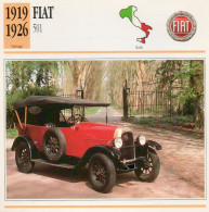 Fiat 501 1919-1926 (derrière Il Y A Un Texte Sur Les Caracteristiques De La Voiture) - Coches