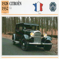 Citroën C4 1928-1932 (derrière Il Y A Un Texte Sur Les Caracteristiques De La Voiture) - Coches