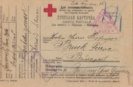 PRISONERS OF WAR POSTCARD, IRKUTSK POW CAMP, RED CROSS, CENSORED, 1917, RUSSIA - Brieven En Documenten