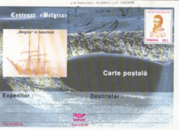 BELGICA ANTARCTIC EXPEDITION, SHIP, WHALE, V. RYSSELBERGHE, PC STATIONERY, ENTIER POSTAL, 1998, ROMANIA - Spedizioni Antartiche