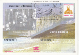 BELGICA ANTARCTIC EXPEDITION, SHIP, WHALE, PENGUINS, H. ARCTOWSKI, PC STATIONERY, ENTIER POSTAL, 1998, ROMANIA - Spedizioni Antartiche