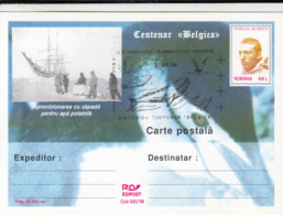 BELGICA ANTARCTIC EXPEDITION, SHIP, PENGUINS, J. KOREN, PC STATIONERY, ENTIER POSTAL, 1998, ROMANIA - Expéditions Antarctiques