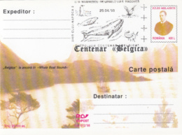 BELGICA ANTARCTIC EXPEDITION, SHIP, WHALE, J. MELAERTS, PC STATIONERY, ENTIER POSTAL, 1998, ROMANIA - Spedizioni Antartiche
