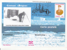 BELGICA ANTARCTIC EXPEDITION, SHIP, PENGUINS, G. LECOINTE, PC STATIONERY, ENTIER POSTAL, 1998, ROMANIA - Antarctische Expedities