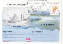 BELGICA ANTARCTIC EXPEDITION, SHIP, WHALE, H. JOHANSEN, PC STATIONERY, ENTIER POSTAL, 1998, ROMANIA - Antarctic Expeditions