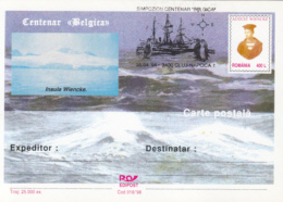 BELGICA ANTARCTIC EXPEDITION, SHIP, PENGUINS, A. WIENCKE, PC STATIONERY, ENTIER POSTAL, 1998, ROMANIA - Expéditions Antarctiques