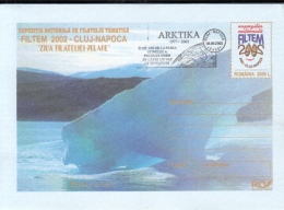 ARCTIC EXPEDITION, FIRST SHIP AT NORTH POLE, COVER STATIONERY, ENTIER POSTAL, 2002, ROMANIA - Expediciones árticas