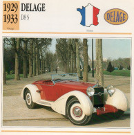 Delage D8 S 1929-1933 (derrière Il Y A Un Texte Sur Les Caracteristiques De La Voiture) - Auto's