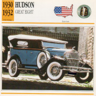 Hudson Great Eight 1930-1932 (derrière Il Y A Un Texte Sur Les Caracteristiques De La Voiture) - Autos