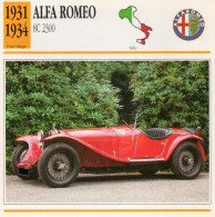 Alfa Romeo 8C 2300  1931-1934 (derrière Il Y A Un Texte Sur Les Caracteristiques De La Voiture) - Voitures