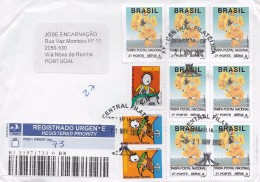 TIMBRES - STAMPS - LETTRE RECOMMANDÉ POUR PORTUGAL - BRÉSIL / BRAZIL - TIMBRES DIVERS - Brieven En Documenten