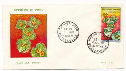 CONGO => 2 Env. FDC => Série Fleurs - 9 Aout 1963 - FDC