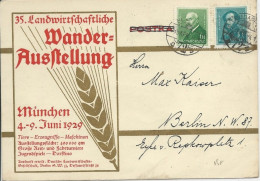 HONGRIE - 1929 - CARTE PUBLICITAIRE (EXPO ITINERANTE ALLEMANDE De MUNICH) De BUDAPEST Pour BERLIN - Briefe U. Dokumente