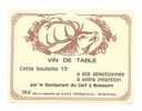 Etiquette De Vin De Table 74 Cl -  Restaurant Du Cerf à Bressuire (79) - Thème Chasse Cerf - Herten