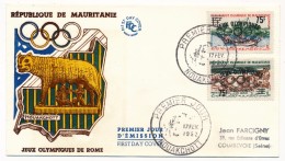 MAURITANIE => Enveloppe FDC => Jeux Olympiques Rome - Tokyo (surchargés) - 17 Fev 1962 - Nouakchott - Mauritanië (1960-...)