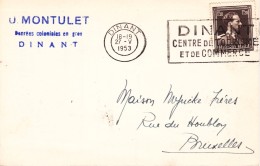 845 - Dinant - U. Montulet - Denrées Coloniales  1953 - 1934-1935 Leopold III