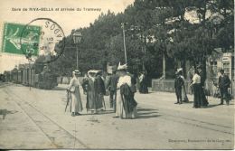 N°191 E - Cpa Riva Bella -gare Et Arrivée Du Tramway- - Gares - Avec Trains