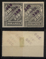 Brazil Brasil Mi# 117 Pair Mint Displaced Overprint - Unused Stamps