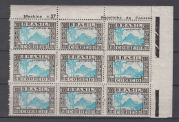 Brazil Brasil Mi# 435 ** MNH Corner Block Of 9 DIA DA CRIANCA 1935 - Unused Stamps
