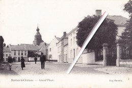 MERBES-le-CHATEAU - Grand'Place - Superbe Carte Animée Et Circulée En 1907 Vers Namur - Merbes-le-Château