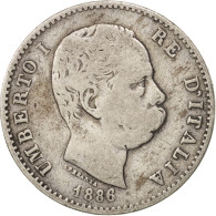 Monnaie, Italie, Umberto I, Lira, 1886, Rome, TB, Argent, KM:24.1 - 1878-1900 : Umberto I.