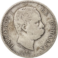 Monnaie, Italie, Umberto I, Lira, 1886, Rome, TB, Argent, KM:24.1 - 1878-1900 : Umberto I
