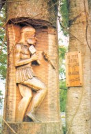 POSTACRD POSTAL PARAGUAY - ATYRA - LA CIUDAD MAS LIMPIA - EL INDIO JOSE ESCULPIENDO A LA VIRGEN DE CAACUPE - Paraguay