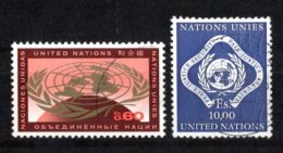 1970 UNITED NATIONS GENEVA DEFINITIVES MICHEL: 9-10 USED - Gebruikt