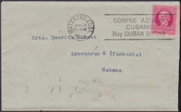 1917-H-292 CUBA REPUBLICA. 1917. 2c 1928. SOBRE MARCA "COMPRE AZUCAR CUBANO. BUY CUBAN SUGAR" FIRT YEAR OF USE. - Cartas & Documentos