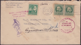 1917-H-295 CUBA REPUBLICA. 1917. 1c 1939. FORWARDED COVER. RARE POSTMARK IN REVERSE. - Covers & Documents