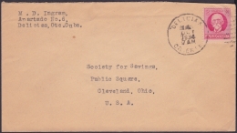 1917-H-298 CUBA REPUBLICA. 1917. 2c PATRIOTAS. 1934. SOBRE MARCA DELICIAS, ORIENTE. - Lettres & Documents