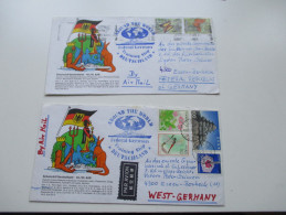 Schulschiff Deutschland 2 Belege. Around The World. Malaysia / Japan. Bundesmarine 1973. Viele Stempel! Interessant - Maritiem