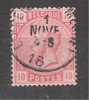 BELGIQUE , 1883, Leopold II , Yvert N° 38 , 10 C Rose , Obl LIEGE , TB - 1883 Leopold II
