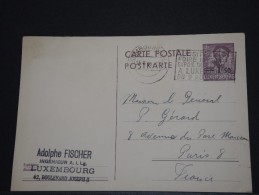 LUXEMBOURG - Entier Pour Paris Avec Rectification Du Nouveau Tarif - Juin 1949 - A Voir - P17609 - Enteros Postales