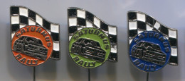 SATURNUS RALLY - Car Auto, Automobile, Vintage Pin, Badge, 3 Pieces - Rally