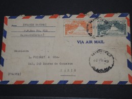 LIBAN - Env Par Avion De Beyrouth Pour Paris Avec Fiscal Au Dos - Août 1949 - P17689 - Liban