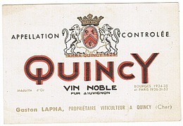 ETIQUETTE - QUINCY - LAPHA - SAUVIGNON - CHER - 18 - - Autres & Non Classés