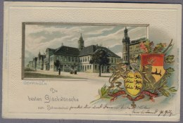 Göppingen Gluckwunsche Kamm 1904y. LITOGRAPHY Carte Gaufrée  Prägedruck Embossed   C312 - Göppingen