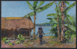 2408 - Alte Ansichtskarte - Kolonialkriegerdank Papua In Neuguinea - N. Gel - Ehemalige Dt. Kolonien