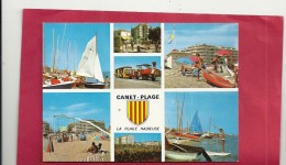 CPM. MULTIVUES . CANET-PLAGE - LA PLAGE RADIEUSE .. NOMBREUX BATEAUX - Canet Plage