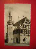 CPSM PHOTO GLACEE BENFELD  HOTEL DE VILLE     VOYAGEE 1954 TIMBRE - Benfeld