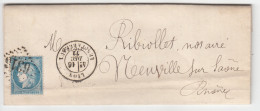 LETTRE Du 16 Dec 1872  - De LYON  à MNEUVILLE SUR SAONES  -  Losange Grands Chiffres - Sonstige & Ohne Zuordnung