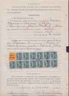 REP-74  CUBA ANTILLES CARIBBEAN HAVANA (LG562) 1938. NATIONAL REVENUE TIMBRE. MARRIAGE DOC. - Timbres-taxe