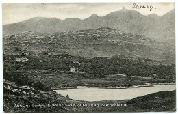 SUTHERLAND : ASSYNT LODGE AND WEST SIDE OF QUINAG / POSTMARK - LAIRG / ADDRESS - REGENTS PARK, CUMBERLAND TERRACE - Sutherland