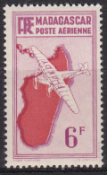 Madagascar 1941 Map And Fly Airmail (Yv PA 21 ) MNH** Luxe - Posta Aerea